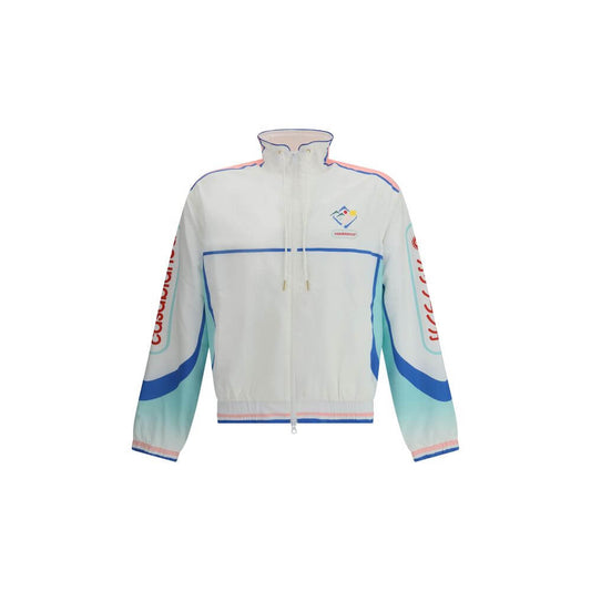 Casablanca Multicolor Polyamide Shell Jacket with contrast monogram, waterproof design, high collar, zipper closure, and elasticized cuffs.