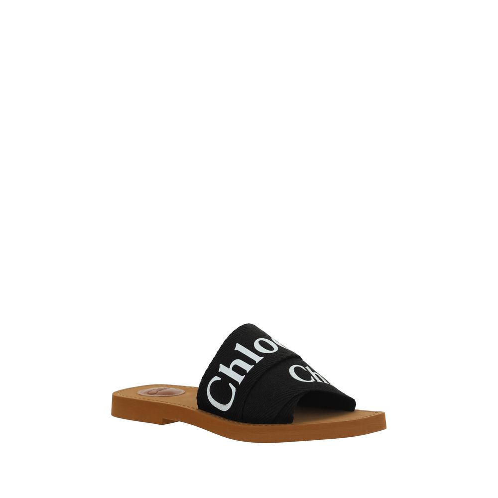 Chloé Black Rubber Sandals