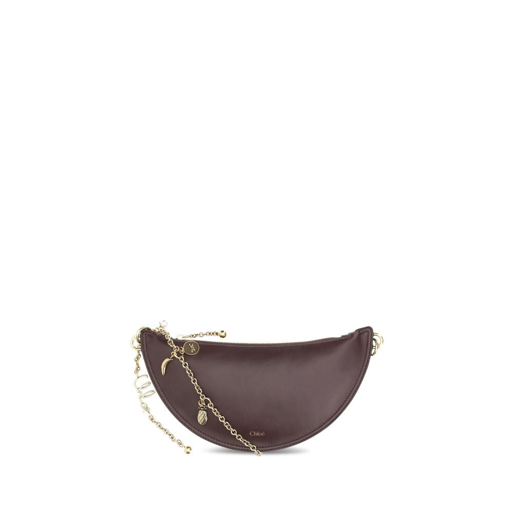 Chloé Icons Shoulder Bag with chain strap, lambskin nappa leather, sophisticated design with laminated logo and zippered closure.