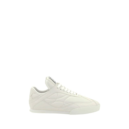Chloé White Calf Leather Bos Taurus Low Top Sneakers with lace-up closure and flat sole for comfort.