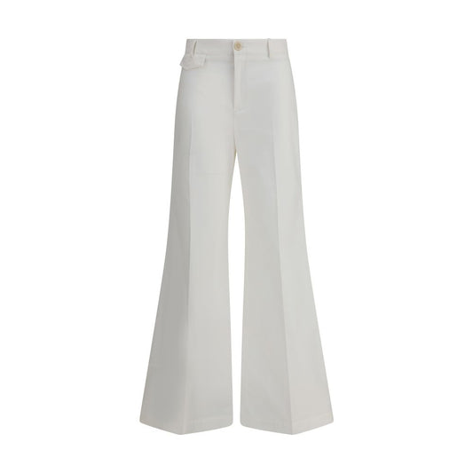 Chloé White Cotton Flared Pants