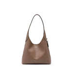 Coach Brooklyn leather hobo bag in light brown calf leather with single shoulder strap and logo pendant, front view
