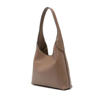 Coach Brooklyn leather hobo bag in light brown calf leather with single shoulder strap, logo stamp, and main compartment.