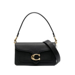 Coach Tabby 26 leather shoulder bag, black leather with removable short handle and adjustable shoulder strap, gold hardware.