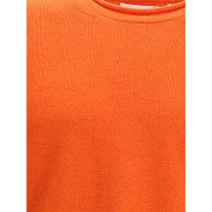 Comme Des Garçons Orange Wool Sweatshirt in ribbed knit with round neckline and long sleeves, AW25 collection, 100% wool, regular fit.
