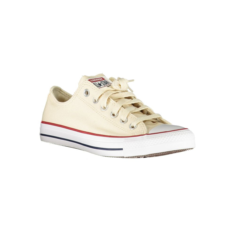 Converse Beige Cotton Women Sneaker with iconic logo and chic style, made from polyester and cotton, perfect for trendy streetwear.