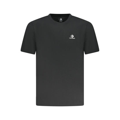 Converse Black Cotton Men T-Shirt with logo, short sleeve, crew neck design.