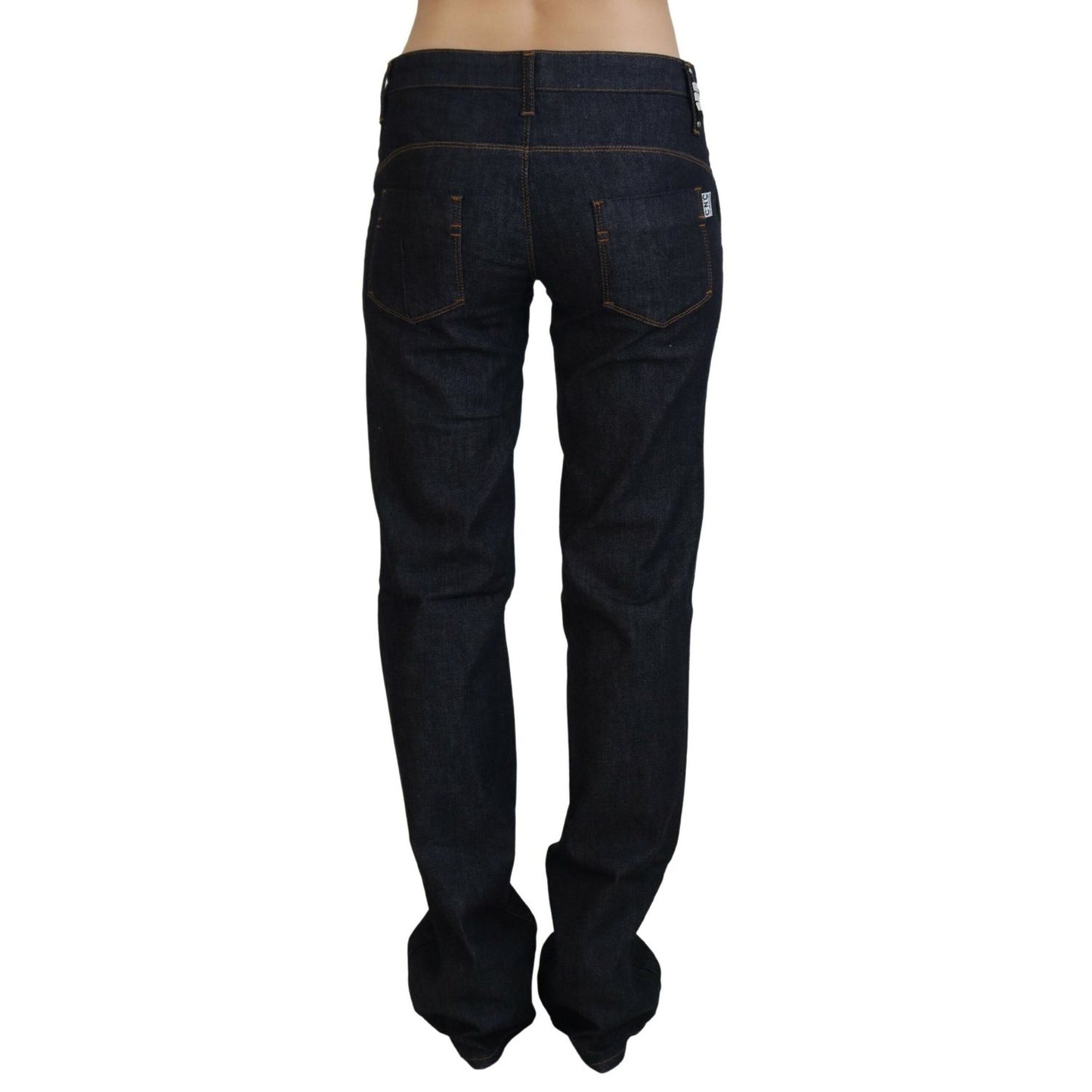 Costume National Blue Low Waist Straight Denim Pants Jeans