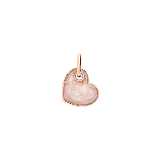 Heart-shaped charm pendant, CHARMS DODO MOD. DMC4011HEARTERS9R, featuring a unique marbled design in soft pink tones.