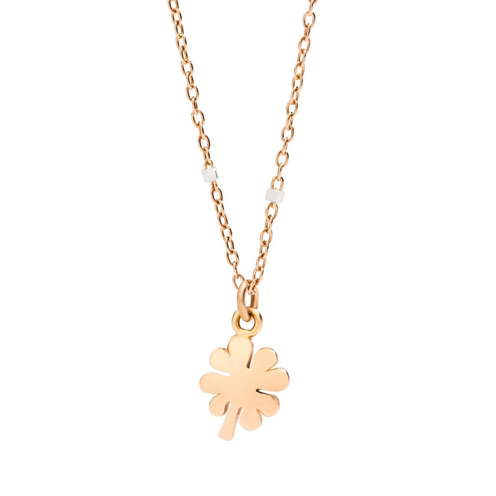 DODO Mod. DCB9004FOURX0009R40 Gold 9kt unisex rose gold necklace with clover pendant