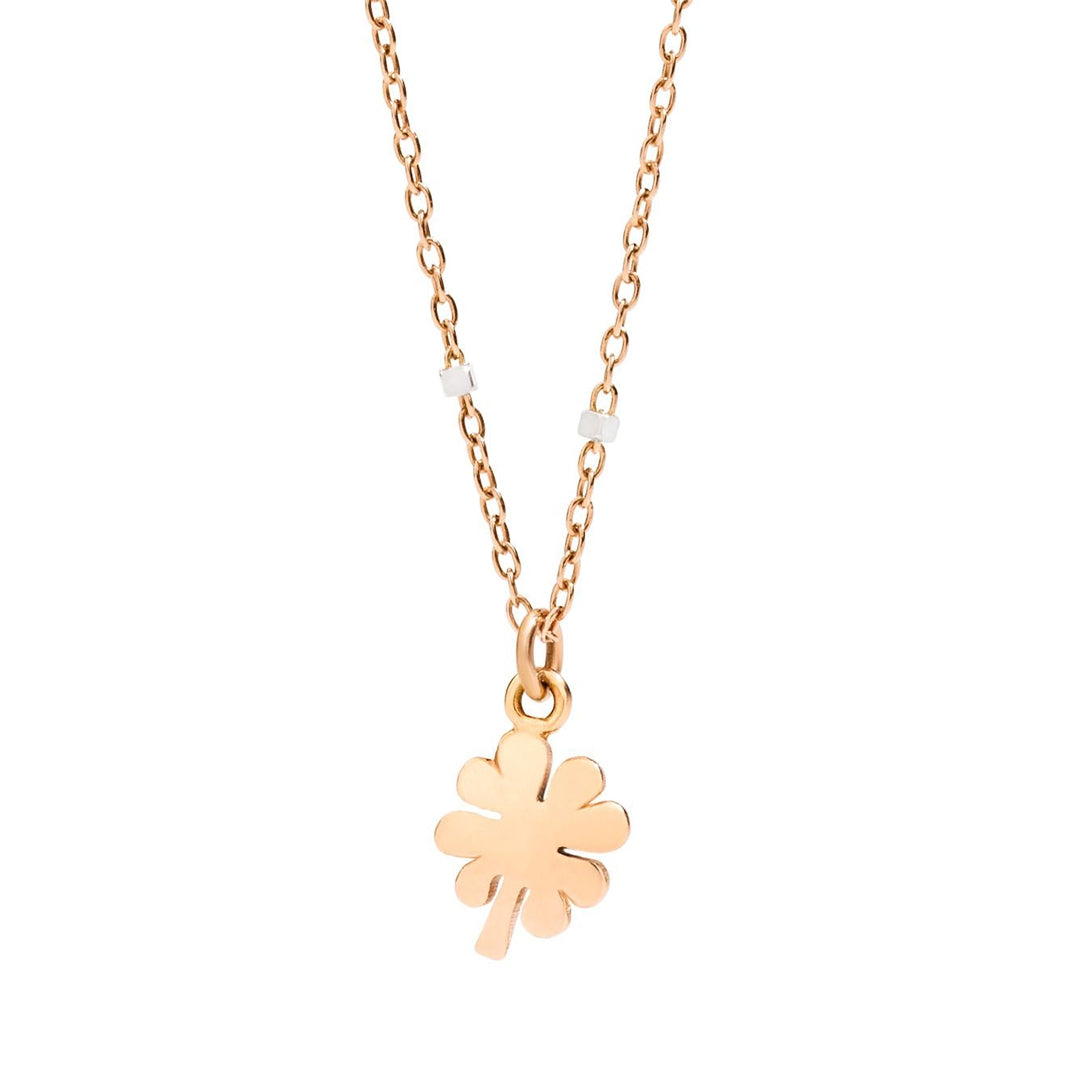 DODO Mod. DCB9004FOURX0009R40 Gold 9kt unisex rose gold necklace with clover pendant
