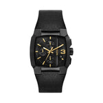 DIESEL Mod. CLIFFHANGER wristwatch with leather strap and quartz movement, featuring a 40mm SS IP brown case in official packaging.