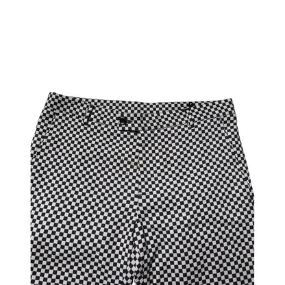 Daniele Alessandrini Black White Checkered Men Cropped Pants