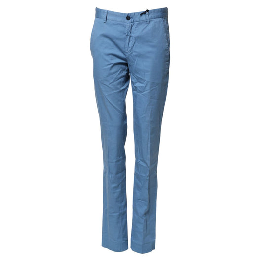Daniele Alessandrini Blue Cotton Mid Waist Straight Men Denim Jeans
