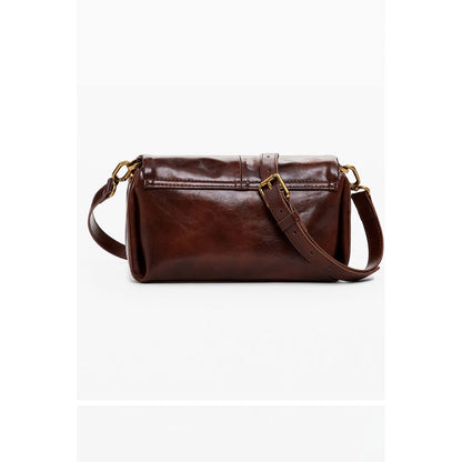 Desigual Brown Polyethylene Women Handbag featuring a sleek, adjustable strap and stylish design ideal for various occasions.