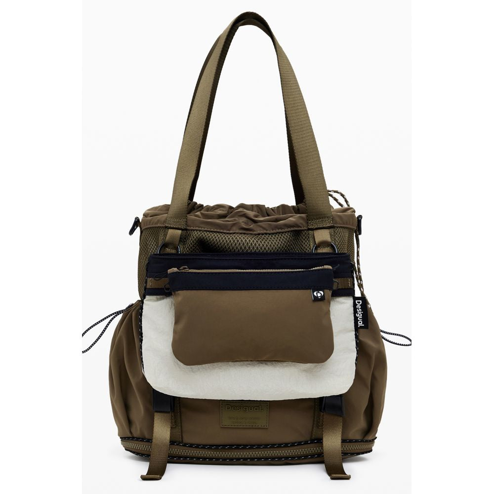 Desigual Green Polyester Women Convertible Handbag