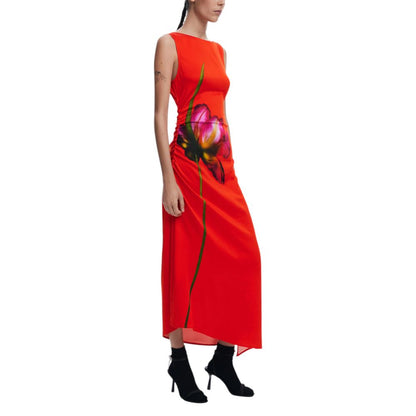 Desigual Red Viscose Long Dress