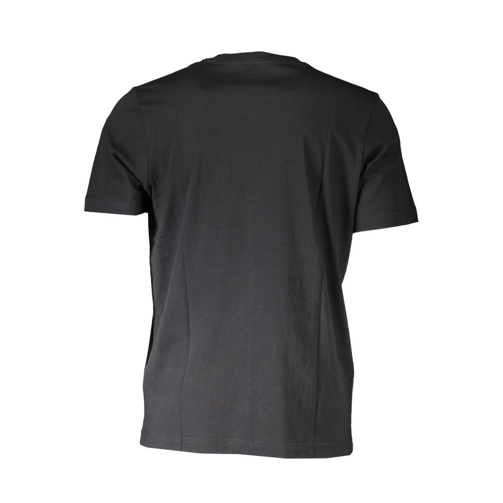 Back view of Diesel Black Cotton Men T-Shirt showcasing sleek short sleeves and crew neck design.