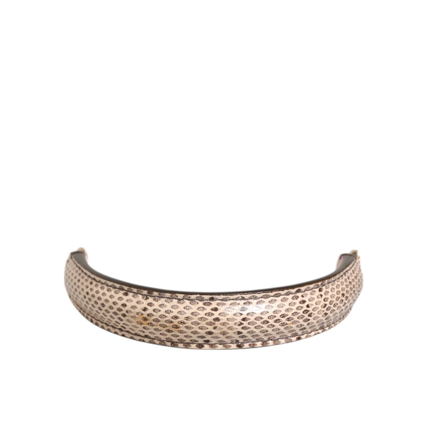 Dolce & Gabbana Beige Brown Snakeskin Leather Gold Ring Shoulder Strap for handbags, elegant genuine Ayers leather with tags.