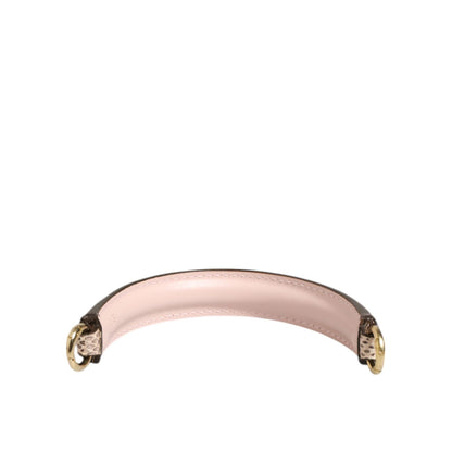 Dolce & Gabbana Beige Brown Snakeskin Leather Gold Ring Shoulder Strap