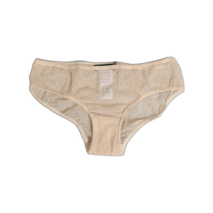 Dolce & Gabbana Beige DG Logo Lace Mid Waist Panty Underwear