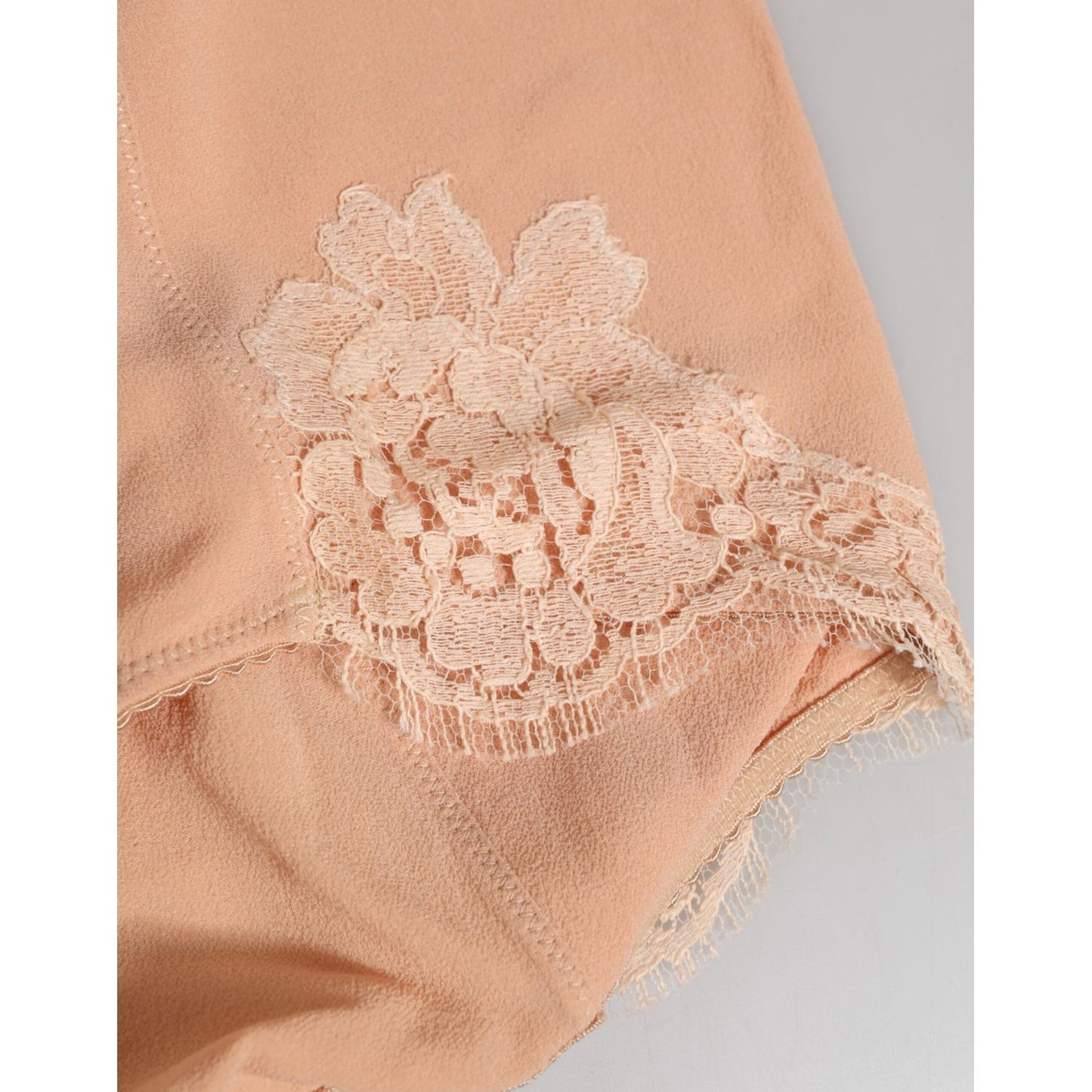 Dolce & Gabbana Beige Silk Stretch High Waist Girdle Underwear