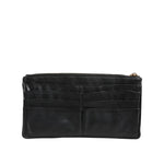 Dolce & Gabbana Black Calfskin Leather DG Logo Women Card Holder Wallet, preowned with scratches, zipper fastening, made in Italy.