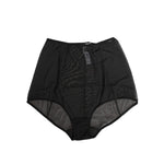 Dolce & Gabbana Black High Waist Mesh Sheer Shapewear Underwear, high-waist briefs with logo details, made in Italy, modern design.