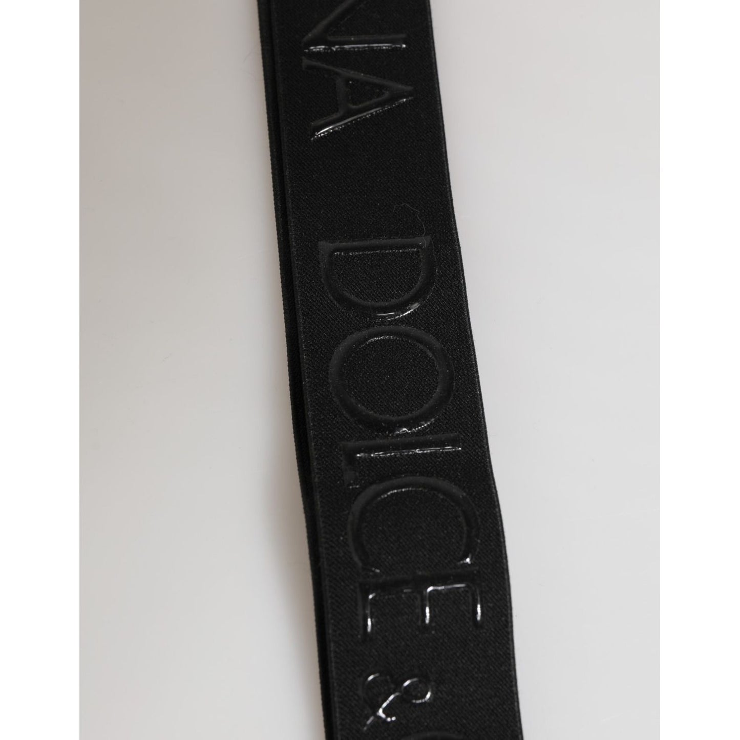 Dolce & Gabbana Black Polyester Stretch Rubberised DG Logo Men Keychain