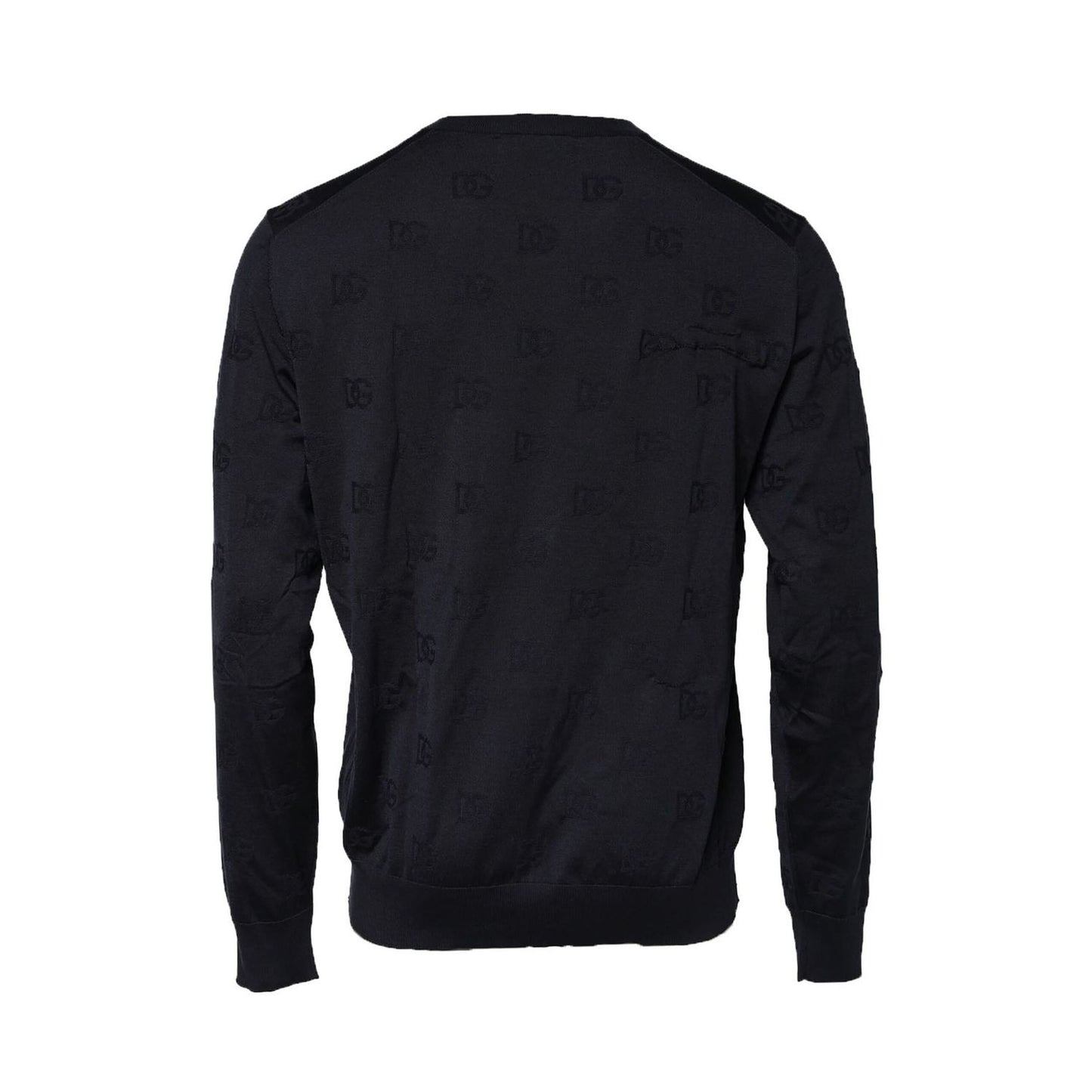 Dolce & Gabbana Black Silk Crew Neck Sweatshirt Sweater