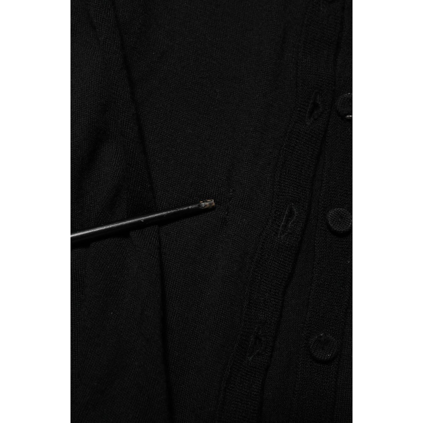 Dolce & Gabbana Black Virgin Wool Buttoned Cardigan Sweater