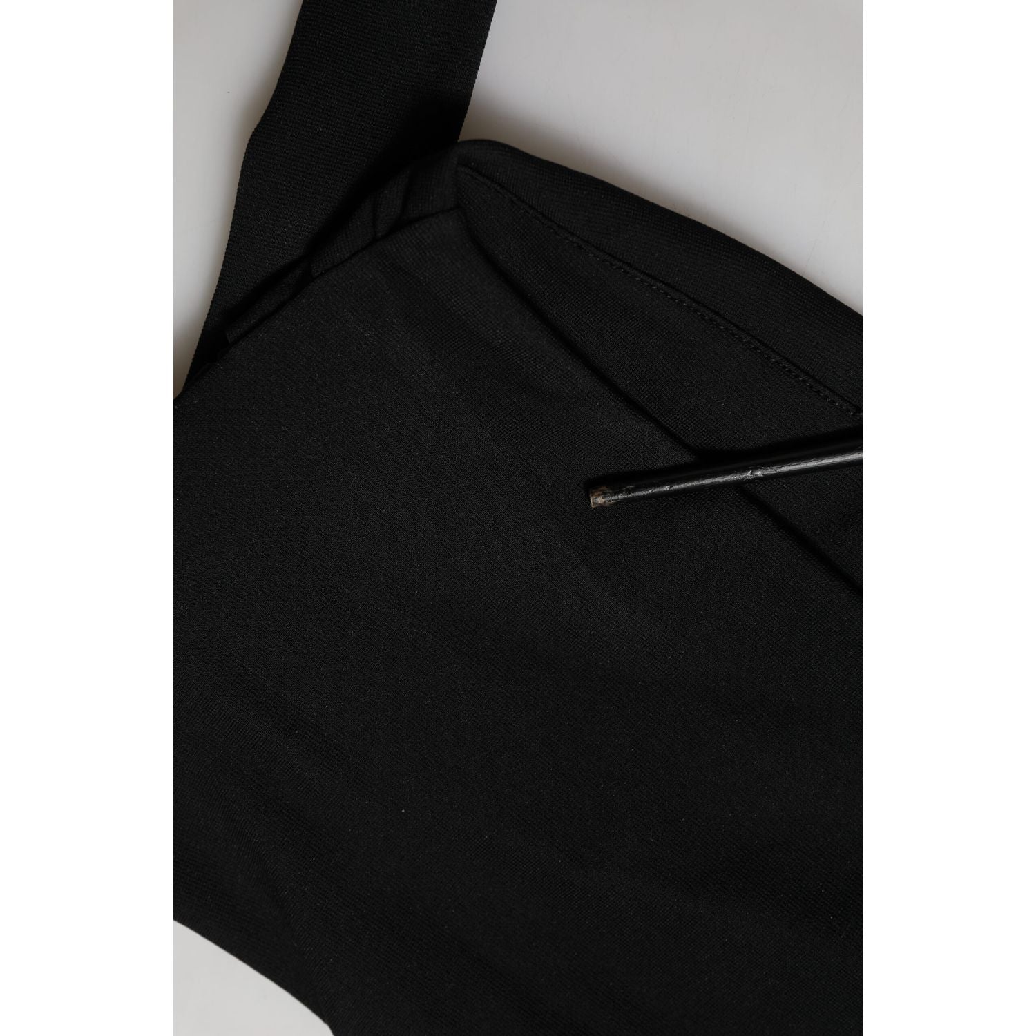 Dolce & Gabbana Black Viscose Halter Off Shoulder Cropped Top