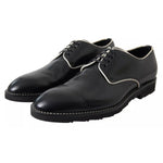 Dolce & Gabbana Black White Leather Formal Dress Shoes, men's luxury footwear, high craftsmanship, black and white leather design.