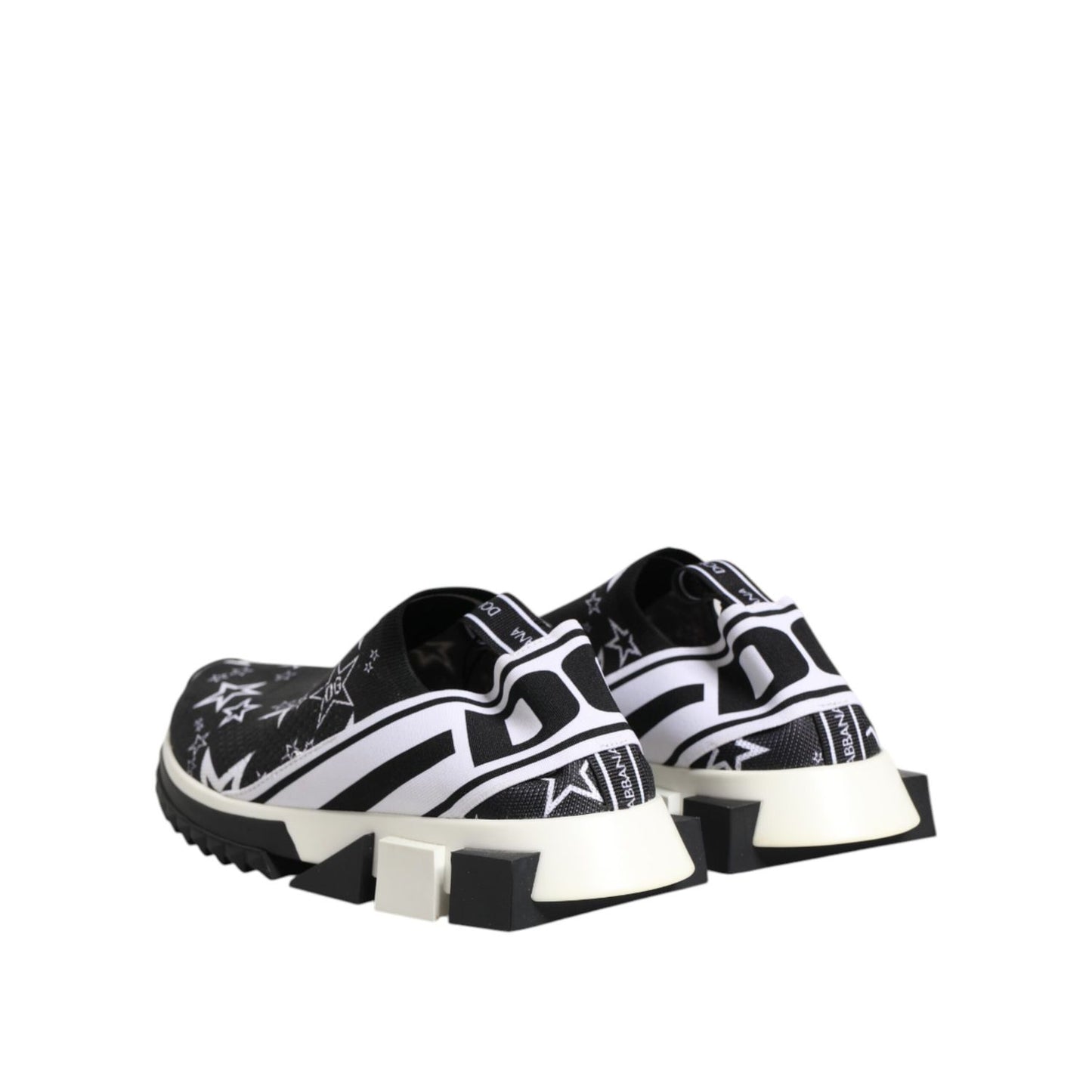 Dolce & Gabbana Black White Sorrento Low Top Sneakers Shoes with logo details, high craftsmanship, made in Italy.