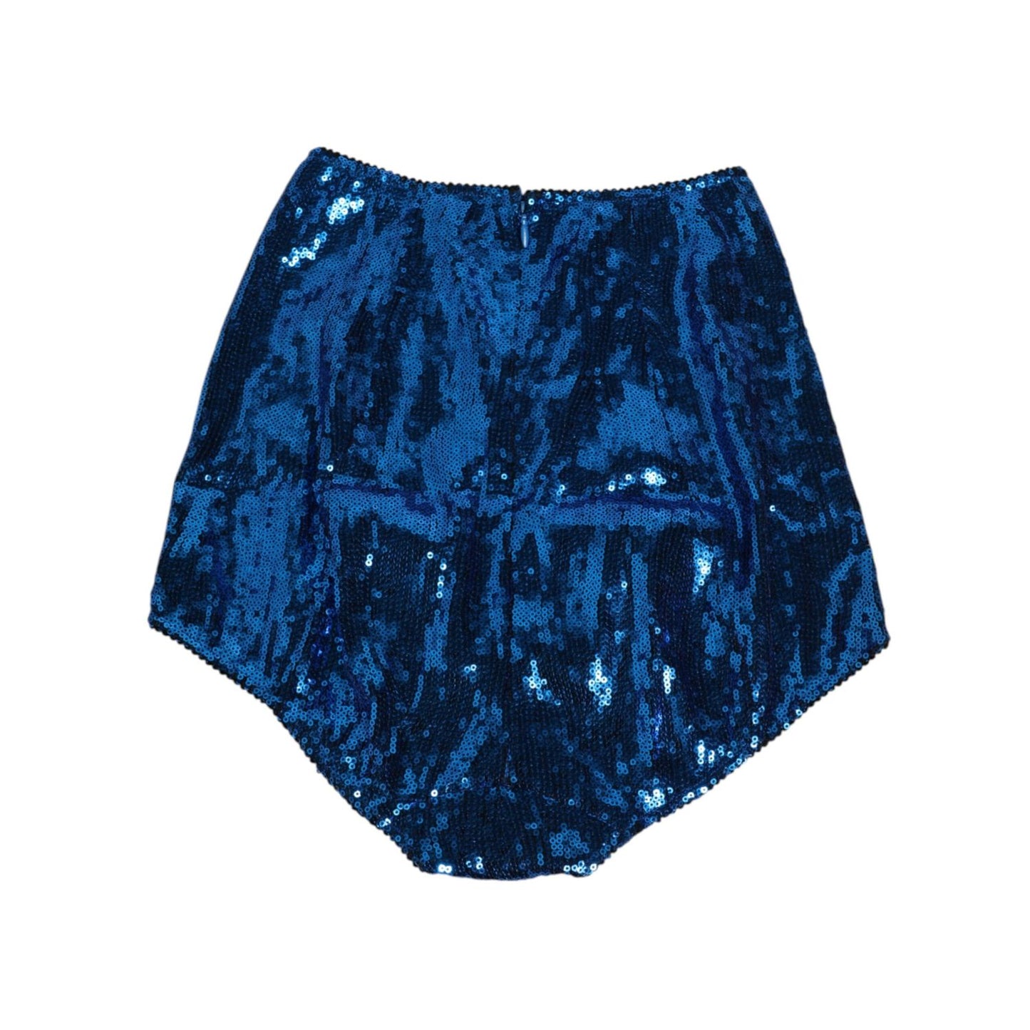 Dolce & Gabbana Blue Sequin Embellished High Waist Girdle Underwear in vibrant leopard print design.
