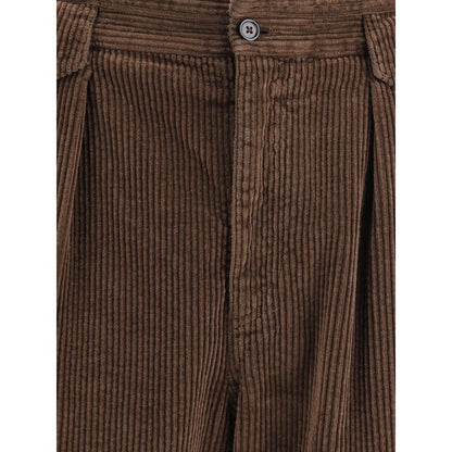 Dolce & Gabbana Brown Cotton Casual Pants