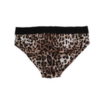 Dolce & Gabbana Brown Cotton Leopard Logo Midi Brief Underwear