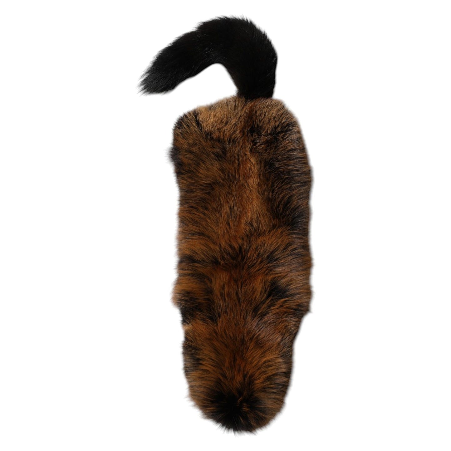 Dolce & Gabbana Brown Red Fox Fur Neck Cashmere Warmer Scarf