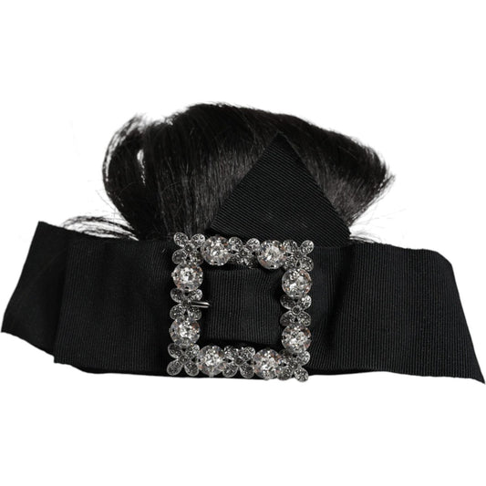 Dolce & Gabbana Black Hair Parrucchiera Crystal Headband Diadem SMY10350
