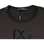 Dolce & Gabbana Brown Logo Cotton Crew Neck Pullover Sweater TSH86924-44