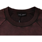 Dolce & Gabbana Brown Logo Cotton Crew Neck Pullover Sweater TSH87571-48