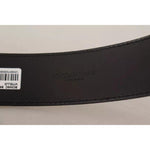 Dolce & Gabbana Dark Brown Leather Logo Engraved Metal Buckle Belt BEL8605-85