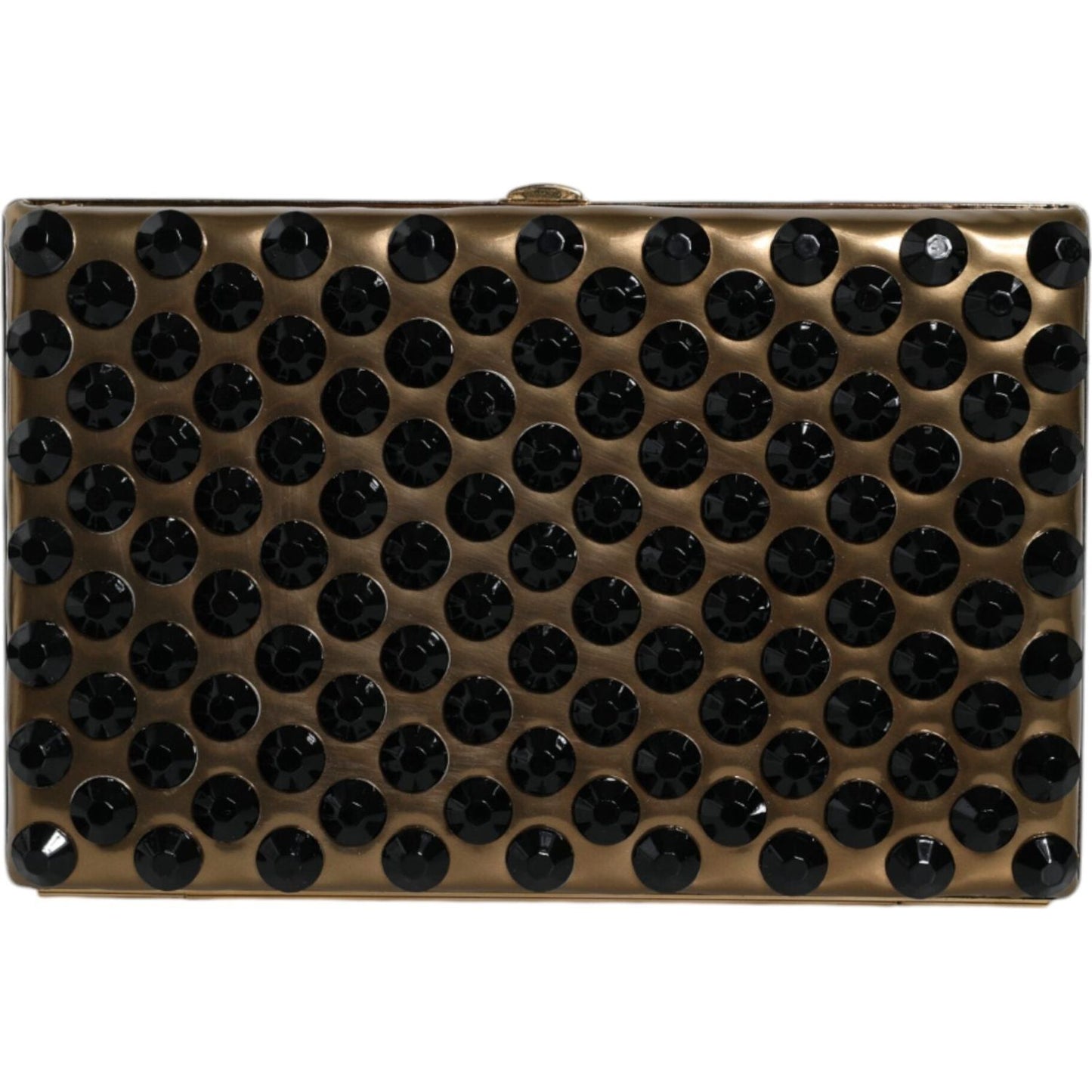 Dolce & Gabbana Gold Crystal Bifold Clutch Evening Party Women Purse Bag BAG1534