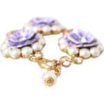 Dolce & Gabbana Gold FIORI BLOOMING Floral Baroque Crystals Bracelet SMY10238