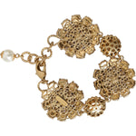 Dolce & Gabbana Gold FIORI BLOOMING Floral Baroque Crystals Bracelet SMY10238