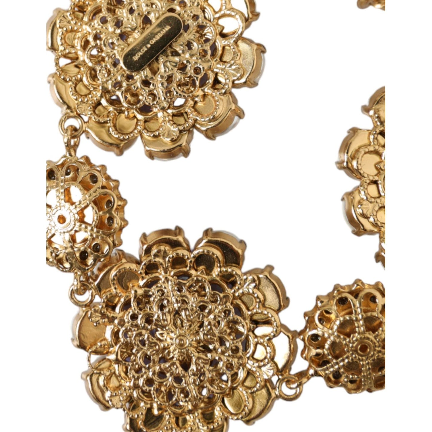 Dolce & Gabbana Gold FIORI BLOOMING Floral Baroque Crystals Bracelet SMY10238