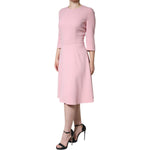 Dolce & Gabbana Pink A-line Viscose 3/4 Sleeves Dress Dolce & Gabbana Thistle