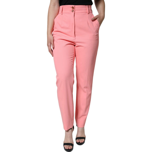Dolce & Gabbana Rose Pink Polyester High Waist Tapered Pants PAN75517-44