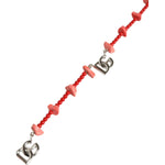 Dolce & Gabbana Silver Tone Brass Beaded Resin DG Logo Chain Necklace SMY10365