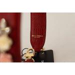Dolce & Gabbana Floral Crystals Exotic Shoulder Strap Bag Accessory in red with gold lobster clasps